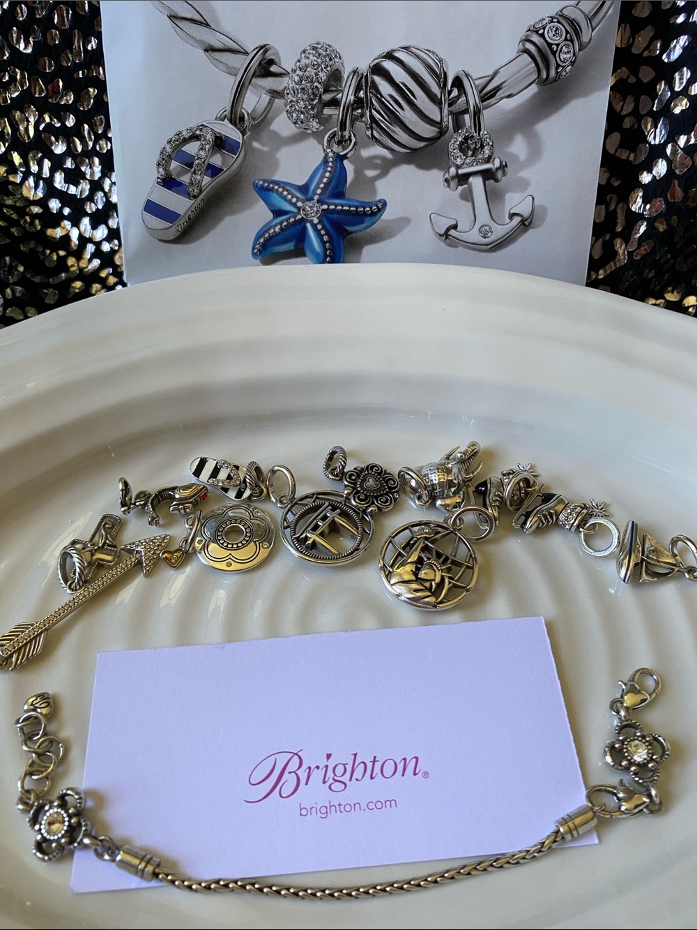 SALE Brighton crystal studded Dangle beads $14 each
